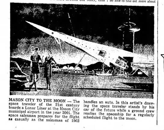 Mason City flights to the moon - 1962